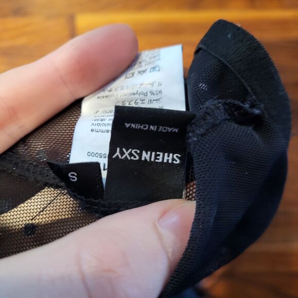 Strapless Faux Fur Sequin Mesh Bustier Crop Top Push Up Tube Top Sz s - Picture 5 of 5